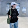 Summer's new cool and stylish printed short-sleeved T-shirt for boys, pure cotton, casual, loose and versatile short-sleeved for children and boys Specification image
